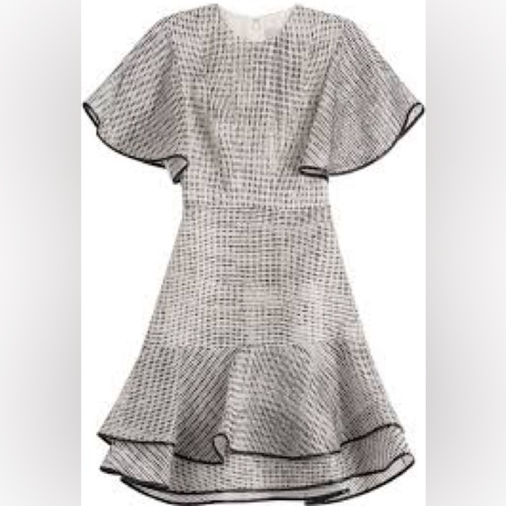 JASON WU WOODGRAIN RAFFIA ORGANZA BIAS RUFFLE DRESS “RARE RUNWAY DRESS” - Picture 9 of 15